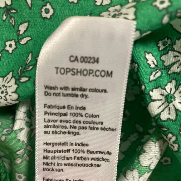 NWT Topshop Green with flowers & Balloon sleeves - Picture 3 of 10